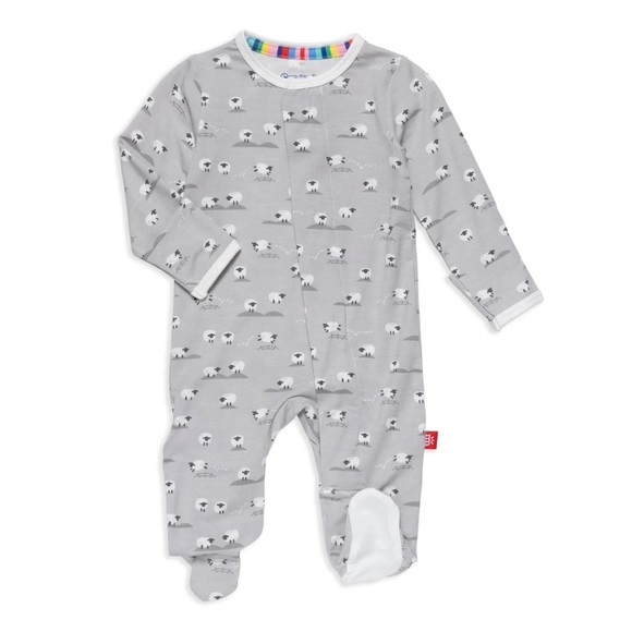 Magnetic Me Other - Magnetic Me lamb onesie footie with hand foldovers